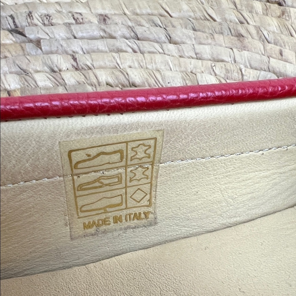 M Gemi Felize Loafers Red Matte Pebbled Leather Driving Moccasin Preppy 35.5 - Picture 12 of 12